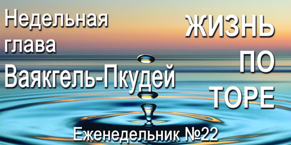 Еженедельник «Жизнь по Торе» для общин «Бней Ноах» в Украине на недельную главу «Ваякгель-Пкудей»