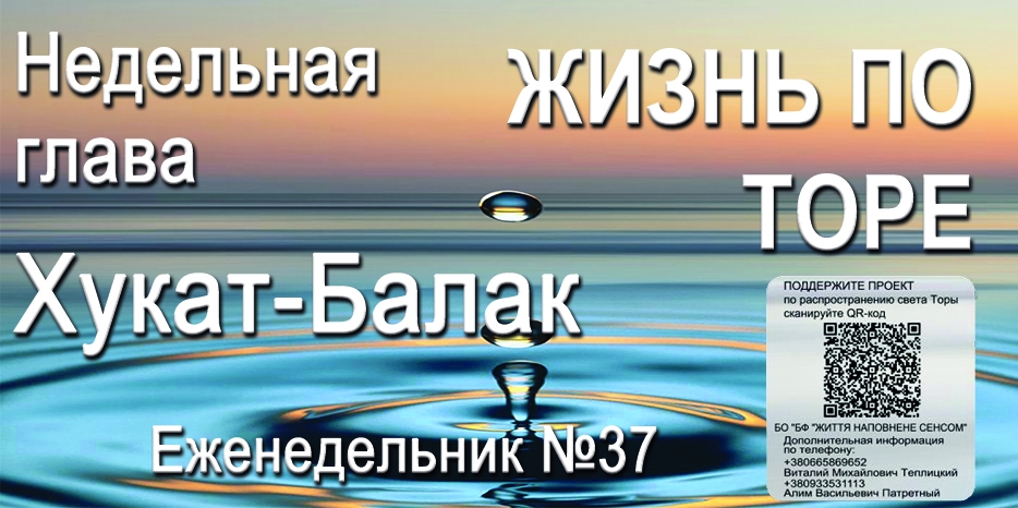 Еженедельник «Жизнь по Торе» для общин «Бней Ноах» в Украине на недельную главу «Хукат-Балак»