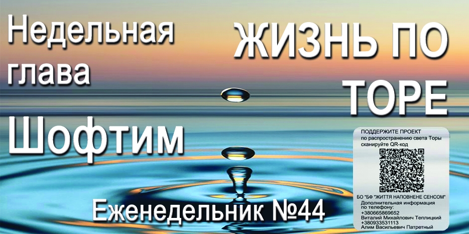 Еженедельник «Жизнь по Торе» для общин «Бней Ноах» в Украине на недельную главу «Шофтим»