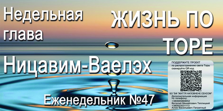 Еженедельник «Жизнь по Торе» для общин «Бней Ноах» в Украине на недельную главу «Ницавим-Ваелэх»