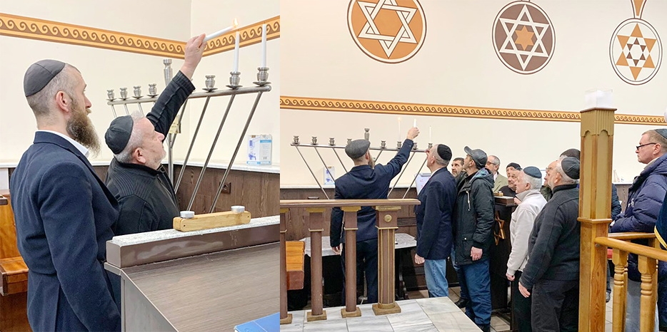 Ханука 5783 в Днепре: Церемония зажжения свечей праздника в синагоге «Альтер Шил»