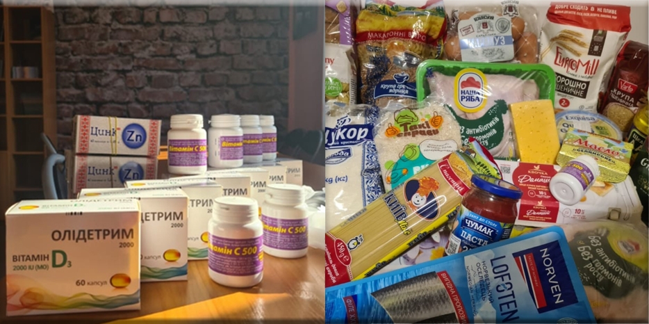 Община «Бней Ноах» Каменского оказала помощь продуктовыми наборами и витаминами