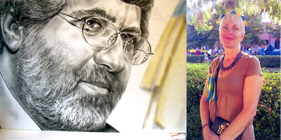 Днепропетровская художница написала портрет ко дню рождения своего героя