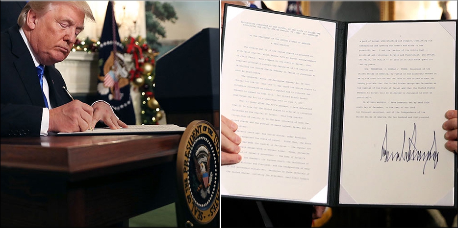 Президент США исполнит Закон и перенесет посольство в  Иерусалим