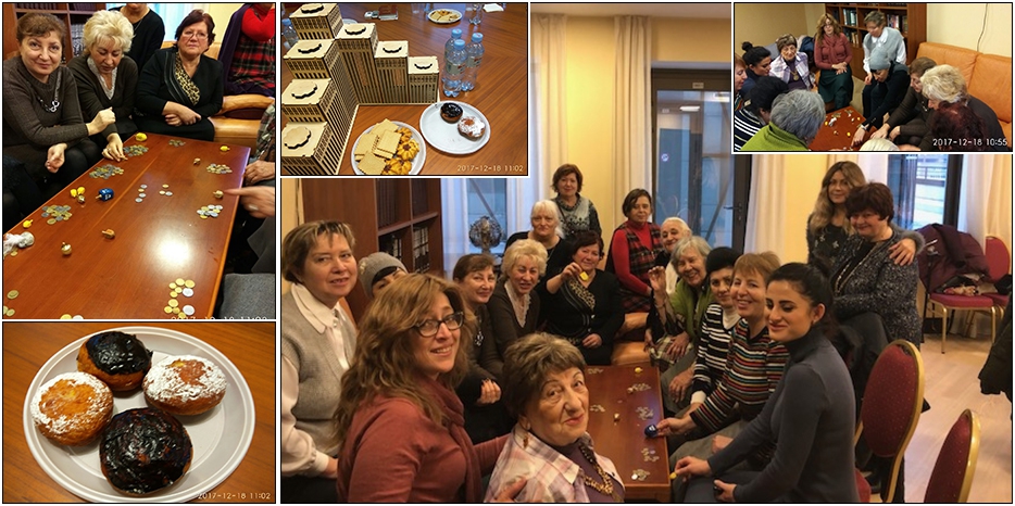 На женском уроке в Хануку с удовольствием играли в дрейдл